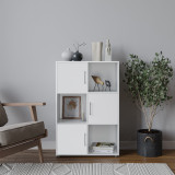 6-Cube Shelving Unit With Doors and Metal Handles