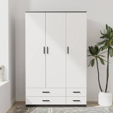Tripoli 3 Door 4 Drawer Wardrobe Bedroom Furniture- 180x108x46cm