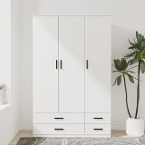 Tripoli 3 Door 4 Drawer Wardrobe Bedroom Furniture- 180x108x46cm