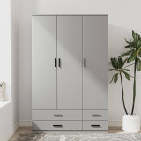 Tripoli 3 Door 4 Drawer Wardrobe Bedroom Furniture- 180x108x46cm