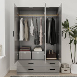 Tripoli 3 Door 4 Drawer Wardrobe Bedroom Furniture- 180x108x46cm