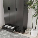 Tripoli 3 Door 4 Drawer Wardrobe Bedroom Furniture- 180x108x46cm