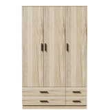 Tripoli 3 Door 4 Drawer Wardrobe Bedroom Furniture- 180x108x46cm