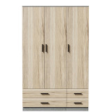 Tripoli 3 Door 4 Drawer Wardrobe Bedroom Furniture- 180x108x46cm