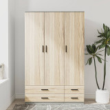 Tripoli 3 Door 4 Drawer Wardrobe Bedroom Furniture- 180x108x46cm