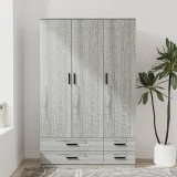 Tripoli 3 Door 4 Drawer Wardrobe Bedroom Furniture- 180x108x46cm