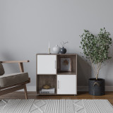4 -Cube Shelving With Metal Handle Doors - Square