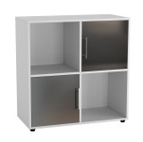 4 -Cube Shelving With Metal Handle Doors - Square