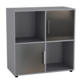 4 -Cube Shelving With Metal Handle Doors - Square