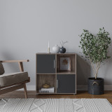 4 -Cube Shelving With Metal Handle Doors - Square