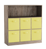 Wide 7-Cube Bookcase With Drawers