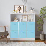 Wide 7 Cube Bookcase Wooden Storage Unit