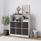 Wide 7 Cube Bookcase Wooden Storage Unit