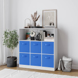 Wide 7 Cube Bookcase Wooden Storage Unit
