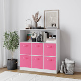 Wide 7 Cube Bookcase Wooden Storage Unit