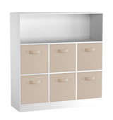 Wide 7 Cube Bookcase Wooden Storage Unit