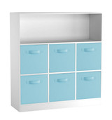 Wide 7 Cube Bookcase Wooden Storage Unit
