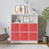 Wide 7 Cube Bookcase Wooden Storage Unit