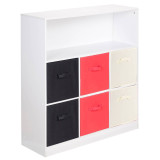 Wide 7 Cube Bookcase Wooden Storage Unit