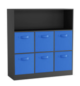 Wide 7 Cube Bookcase Wooden Storage Unit