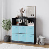 Wide 7 Cube Bookcase Wooden Storage Unit
