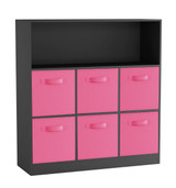 Wide 7 Cube Bookcase Wooden Storage Unit