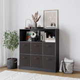 Wide 7 Cube Bookcase Wooden Storage Unit