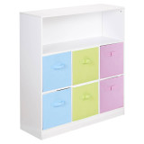 Wide 7 Cube Bookcase Wooden Storage Unit