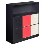 Wide 7 Cube Bookcase Wooden Storage Unit