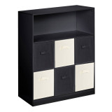 Wide 7 Cube Bookcase Wooden Storage Unit