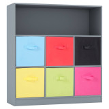Wide 7 Cube Bookcase Wooden Storage Unit