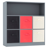 Wide 7 Cube Bookcase Wooden Storage Unit