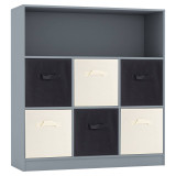 Wide 7 Cube Bookcase Wooden Storage Unit