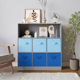 Wide 7 Cube Bookcase Wooden Storage Unit