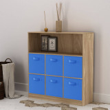 Wide 7 Cube Bookcase Wooden Storage Unit
