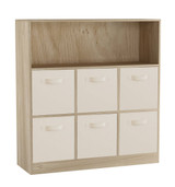 Wide 7 Cube Bookcase Wooden Storage Unit
