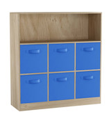 Wide 7 Cube Bookcase Wooden Storage Unit