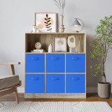 Wide 7 Cube Bookcase Wooden Storage Unit