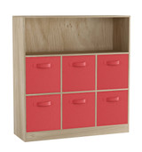 Wide 7 Cube Bookcase Wooden Storage Unit