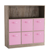 Wide 7 Cube Bookcase Wooden Storage Unit