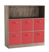 Wide 7 Cube Bookcase Wooden Storage Unit