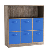 Wide 7 Cube Bookcase Wooden Storage Unit
