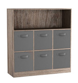 Wide 7 Cube Bookcase Wooden Storage Unit