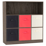 Wide 7 Cube Bookcase Wooden Storage Unit