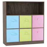 Wide 7 Cube Bookcase Wooden Storage Unit