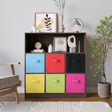 Wide 7 Cube Bookcase Wooden Storage Unit