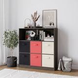 Wide 7 Cube Bookcase Wooden Storage Unit