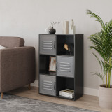 6-Cube Shelving Unit With Metal Doors