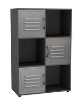 6-Cube Shelving Unit With Metal Doors