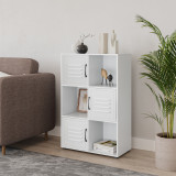 6-Cube Shelving Unit With Metal Doors